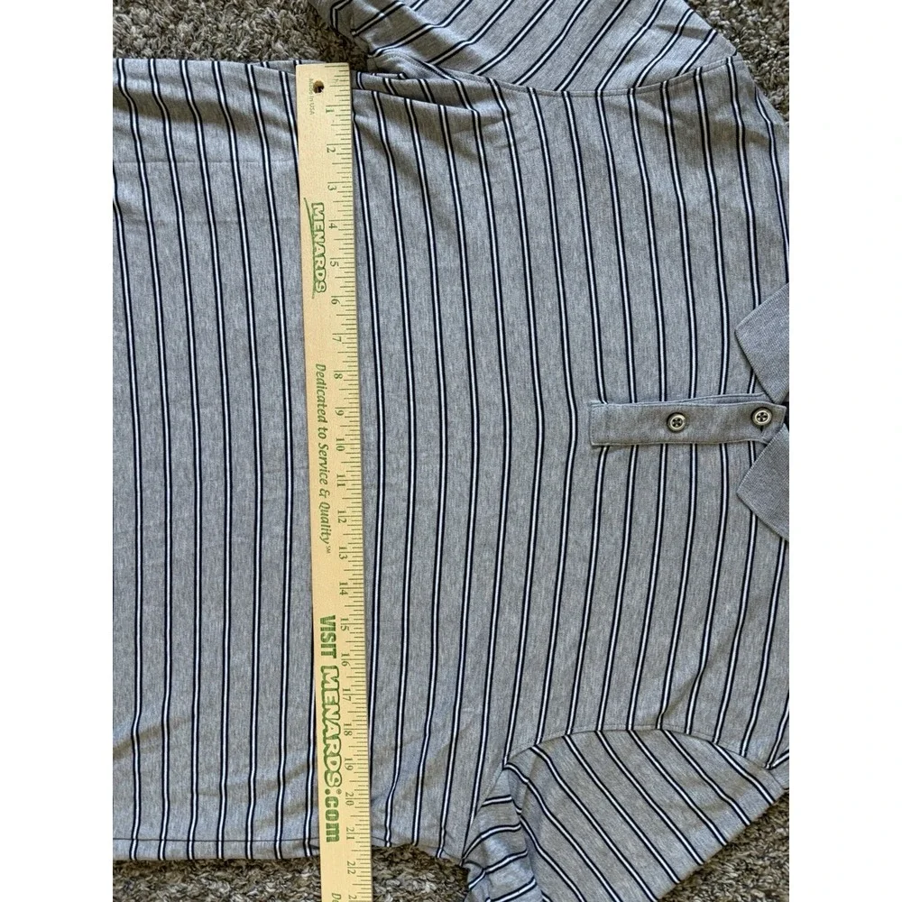 Banana Republic Lux Touch Polo 2XL Tall Gray Striped